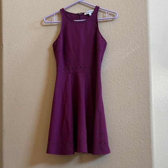 Elizabeth and James Dresses & Skirts - Elizabeth and James Sleeveless Dress – Size 2 – Eggplant Laser Cut